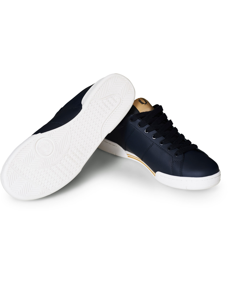 Herren | Fred Perry B722 Leather Sneaker Navy/Gold | Fred Perry | B722 Leather Sneaker Navy/Gold