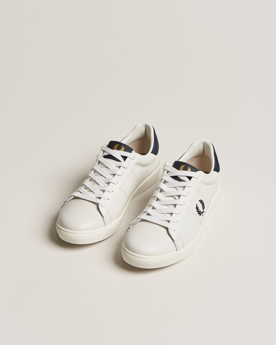 Herren | Best of British | Fred Perry | Spencer Leather Sneakers Porcelain/Navy