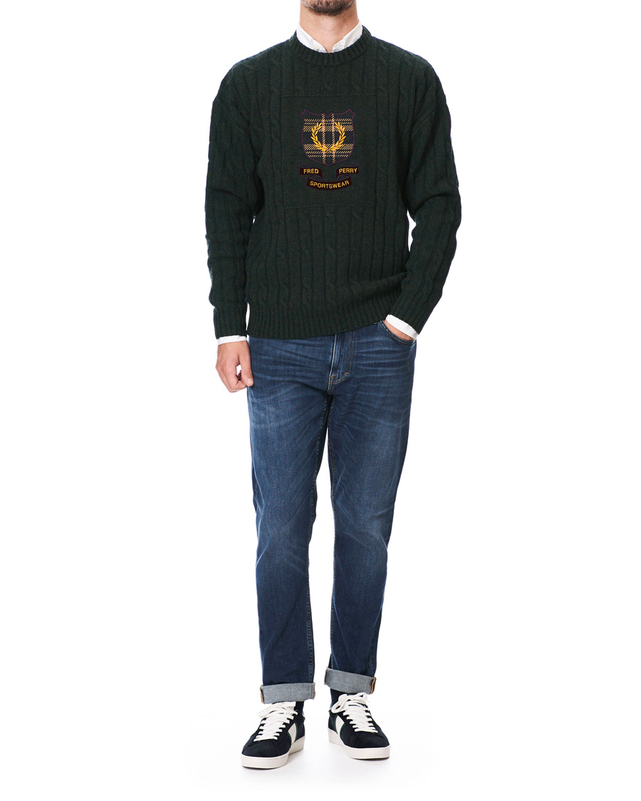 Herren | Pullover | Fred Perry | Shield Cable Knit Jumper Hunting Green