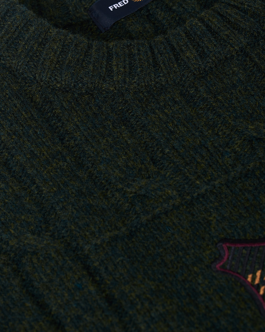 Herren | Pullover | Fred Perry | Shield Cable Knit Jumper Hunting Green