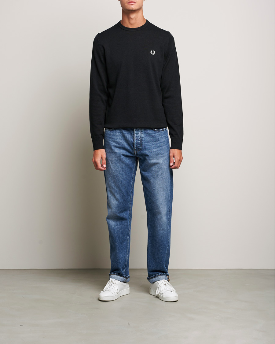 Fred Perry Classic Crew Neck Jumper Black bei CareOfCarl.de
