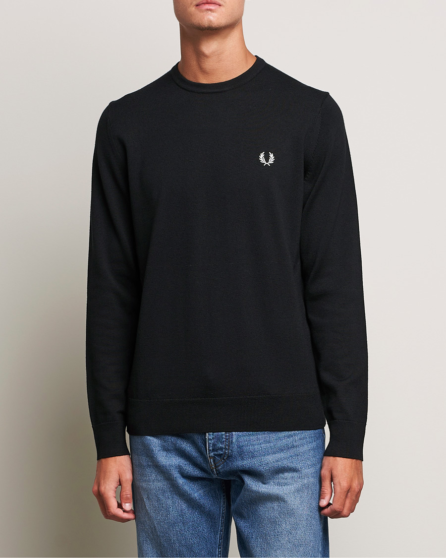 Men |  | Fred Perry | Classic Crew Neck Jumper Black