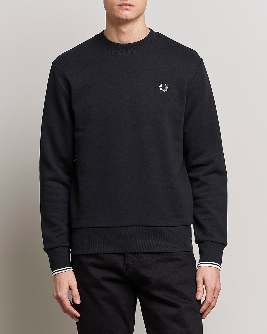 Herren | Sweatshirts | Fred Perry | Crew Neck Sweatshirt Black