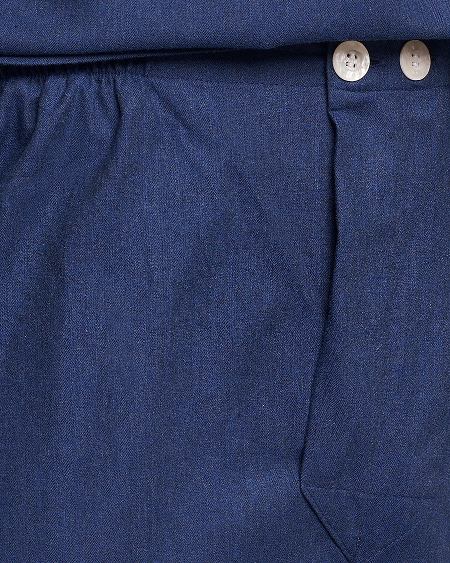 Herren | Schlafanzüge & Bademäntel | Derek Rose | Brushed Cotton Flanell Pyjama Set Navy