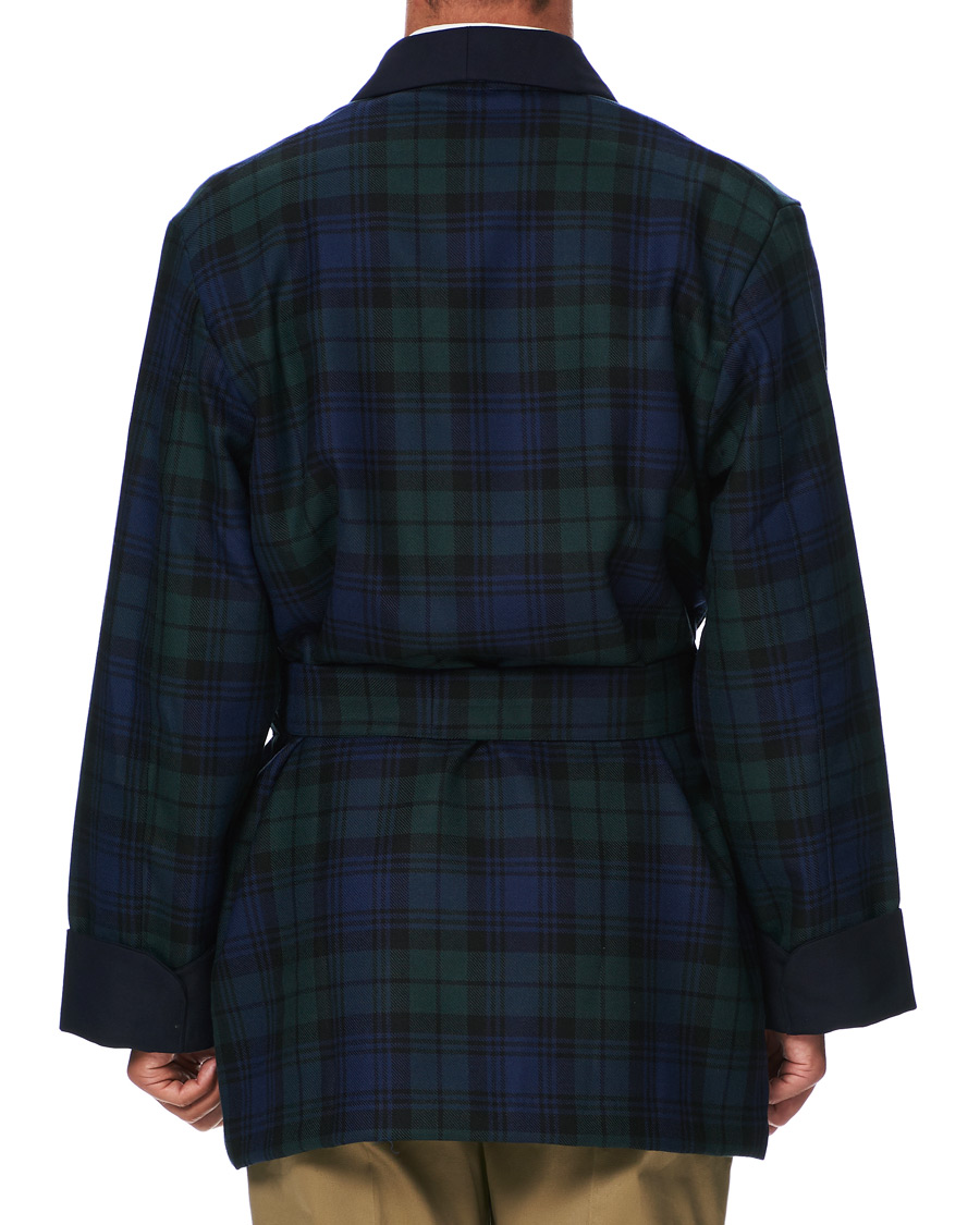 Herren | Schlafanzüge & Bademäntel | Derek Rose | Wool Tartan Smoking Jacket Blackwatch