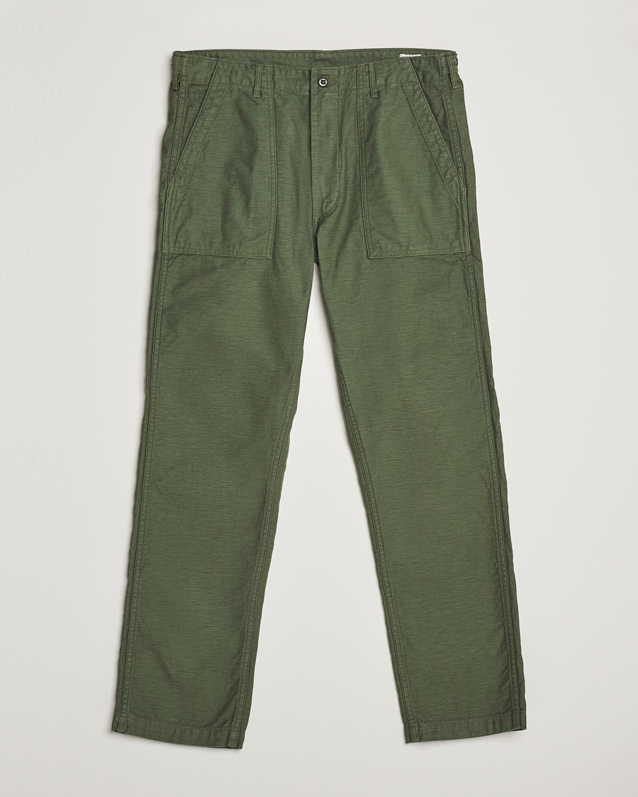 Herren | Hosen | orSlow | Slim Fit Original Sateen Fatigue Pants Green