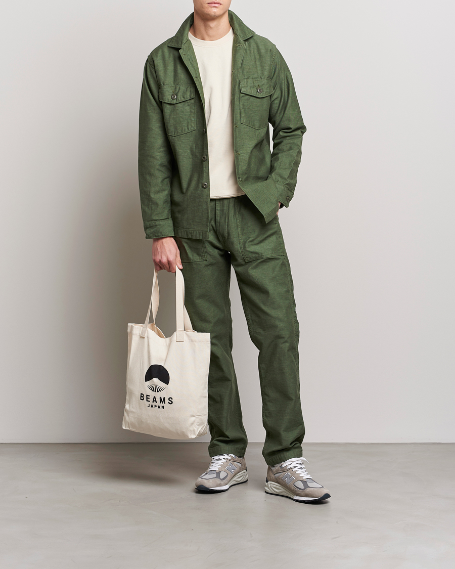 Herren | Hosen | orSlow | Slim Fit Original Sateen Fatigue Pants Green