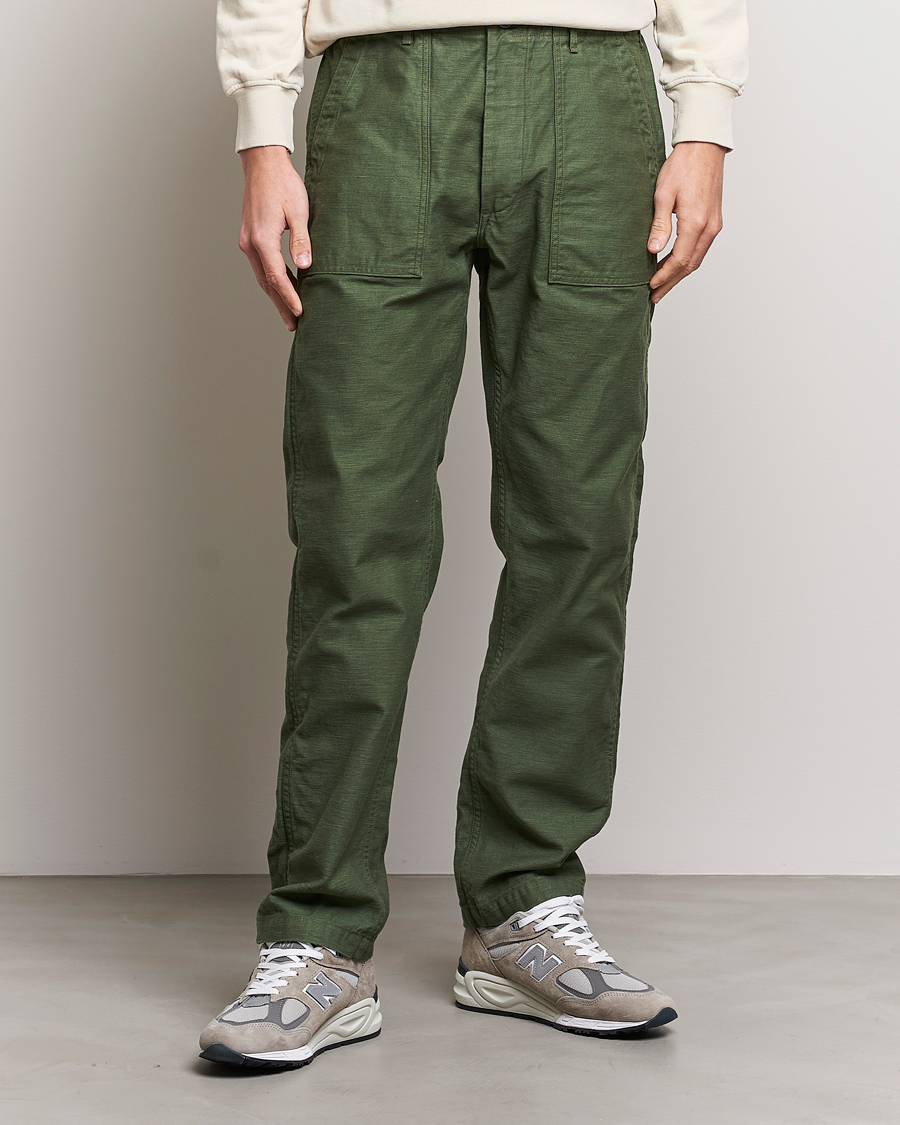 Herren | Hosen | orSlow | Slim Fit Original Sateen Fatigue Pants Green