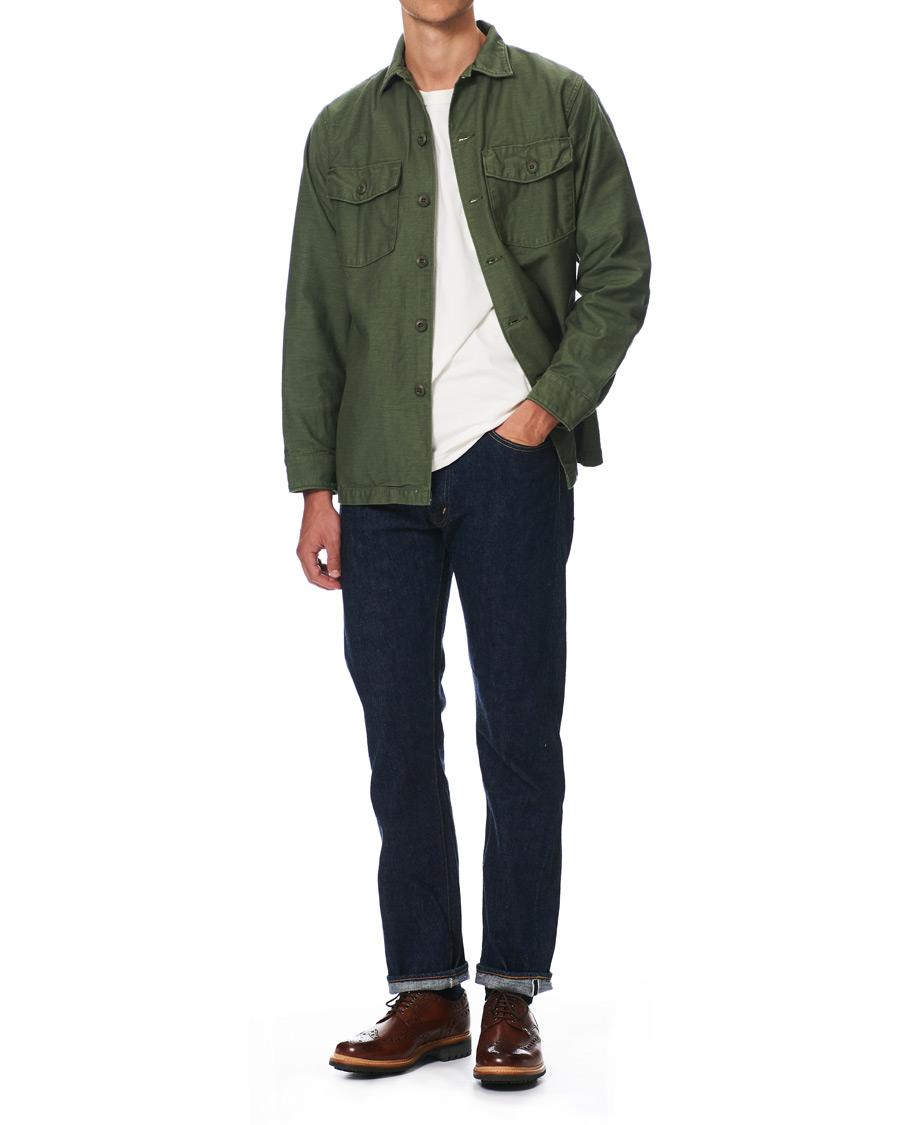 Herren | Hemden | orSlow | Cotton Sateen Army Overshirt Army Green 1 - XS