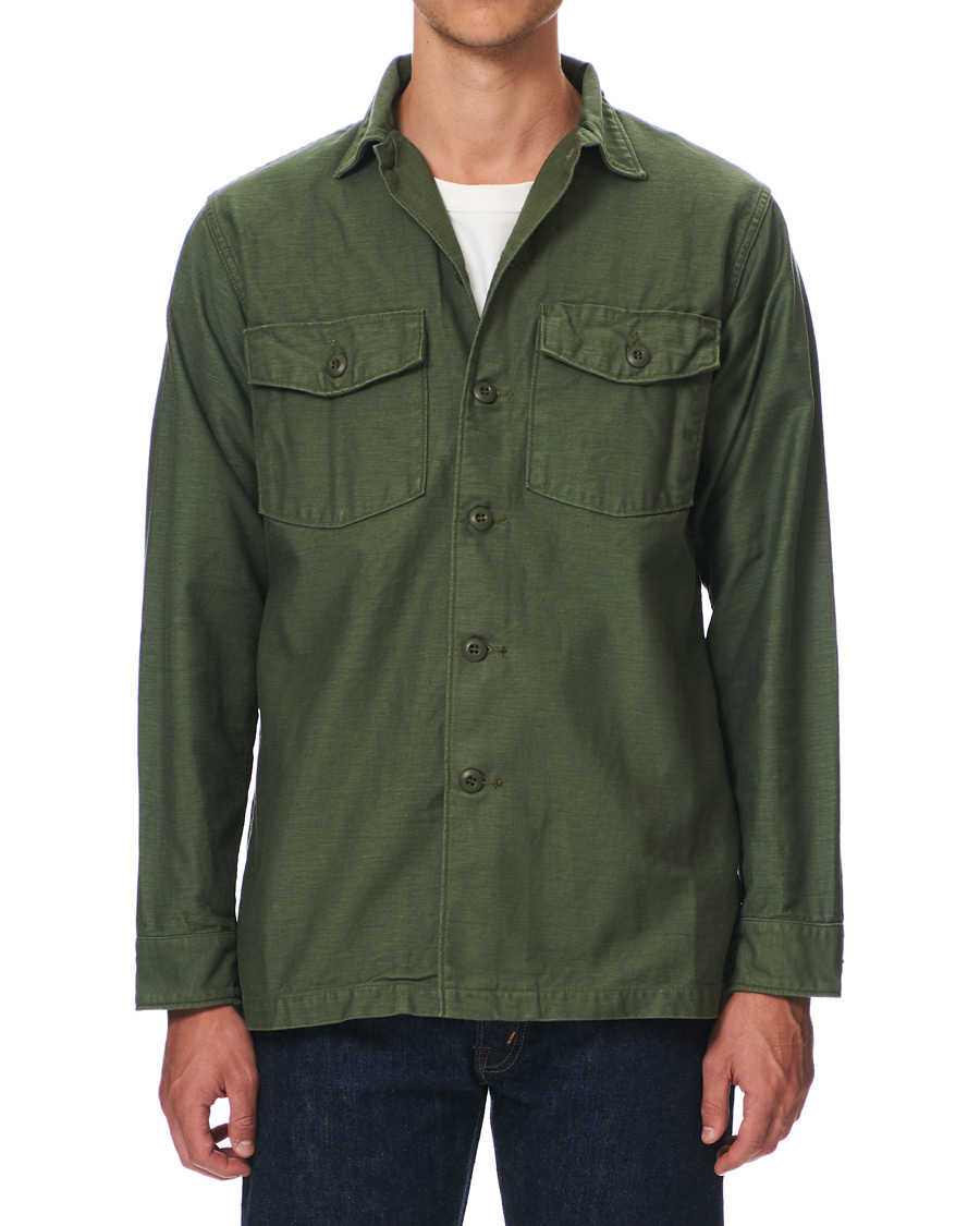 Herren | Hemden | orSlow | Cotton Sateen Army Overshirt Army Green 1 - XS