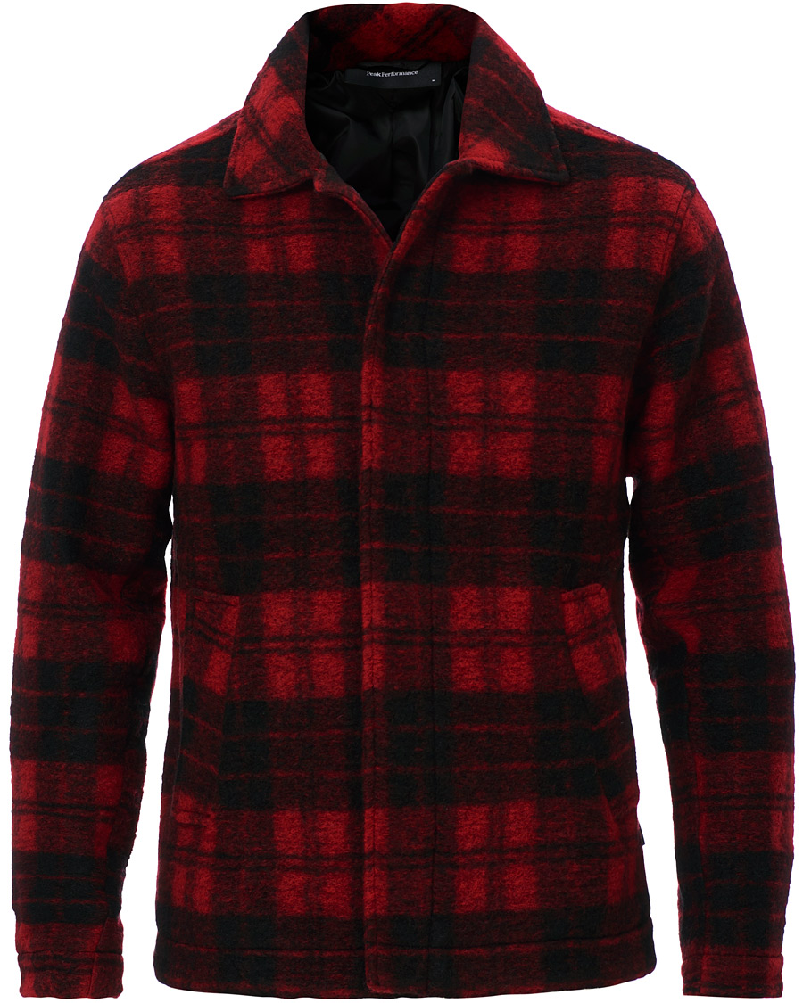 Herren | Hemden | Peak Performance | Wool Check Overshirt Red