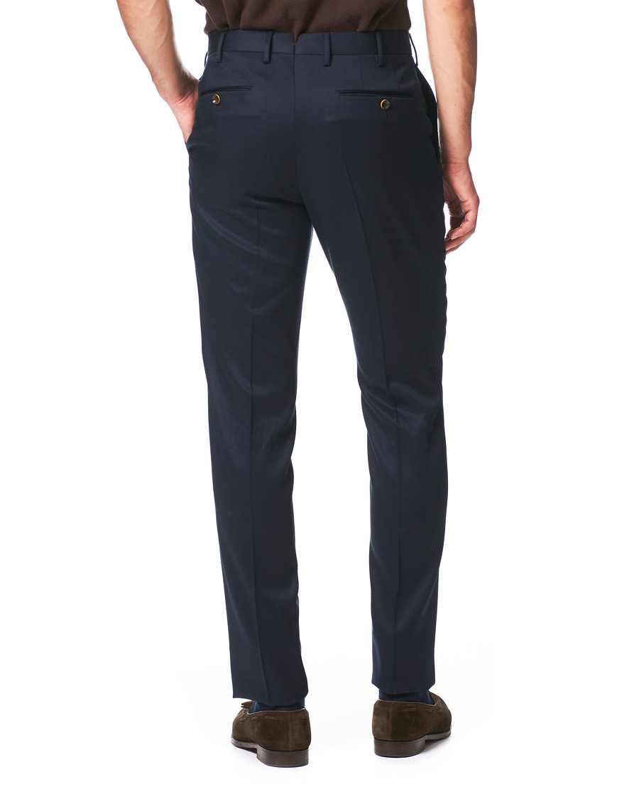 Herren | Hosen | PT01 | Gentleman Fit Pleated Wool Trousers Navy Blue
