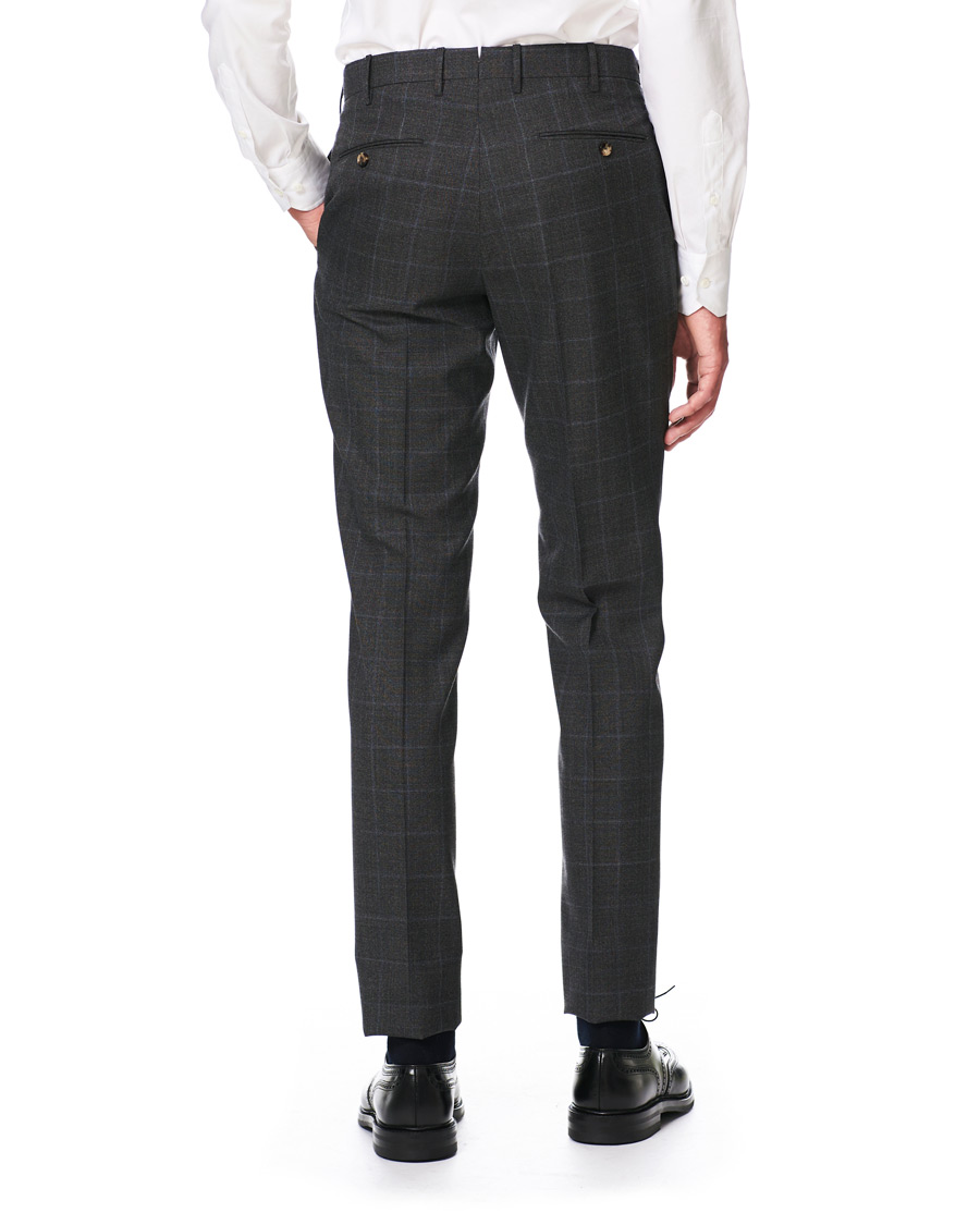 Herren | Hosen | PT01 | Gentleman Fit Overcheck Wool Trousers Dark Grey
