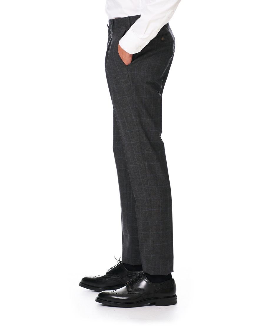 Herren | Hosen | PT01 | Gentleman Fit Overcheck Wool Trousers Dark Grey