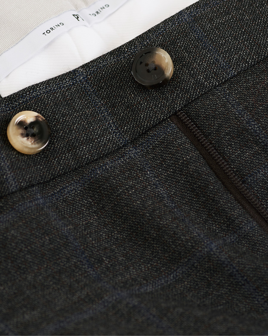 Herren | Hosen | PT01 | Gentleman Fit Overcheck Wool Trousers Dark Grey