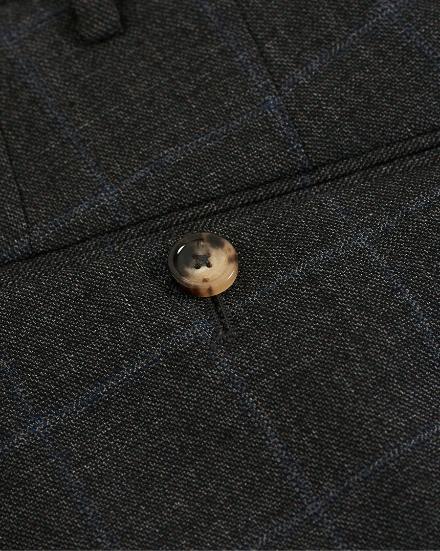 Herren | Hosen | PT01 | Gentleman Fit Overcheck Wool Trousers Dark Grey