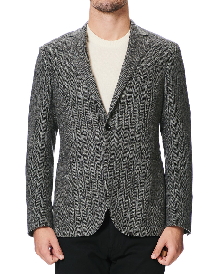 Herren | Sakkos | The Gigi | Degas Herringbone Shetland Blazer Grey