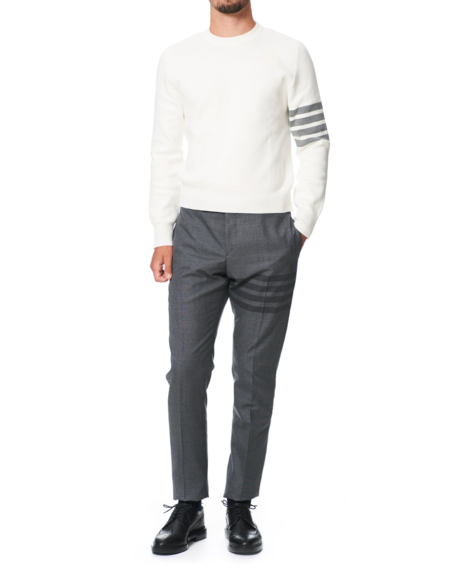 Herren | Pullover | Thom Browne | 4 Bar Milano Stitch Crew Neck Off White