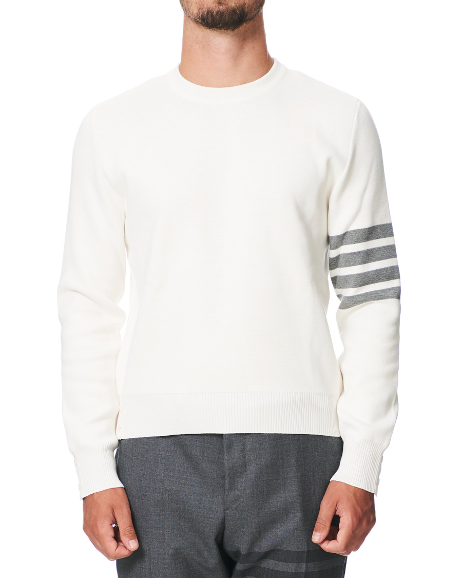 Herren | Pullover | Thom Browne | 4 Bar Milano Stitch Crew Neck Off White