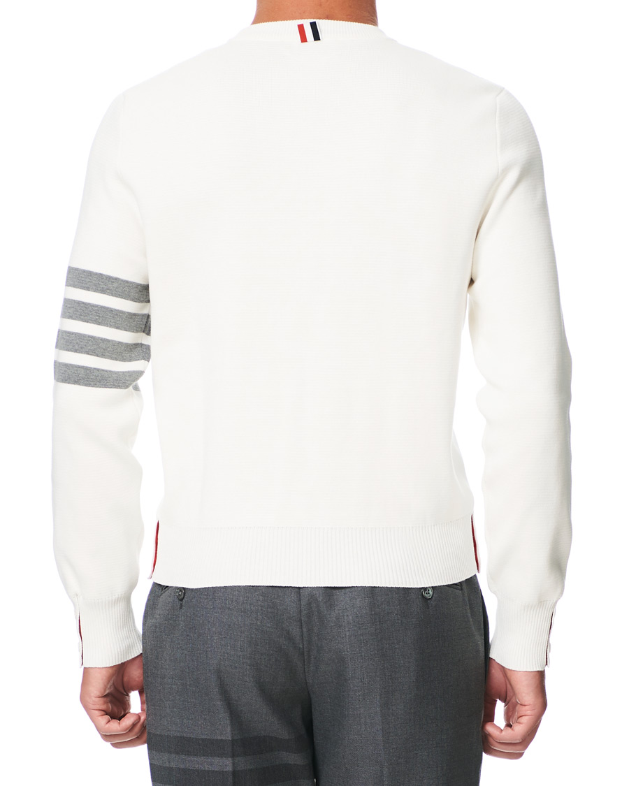 Herren | Pullover | Thom Browne | 4 Bar Milano Stitch Crew Neck Off White
