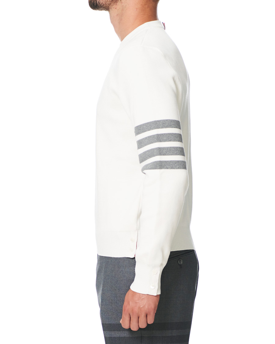 Herren | Pullover | Thom Browne | 4 Bar Milano Stitch Crew Neck Off White