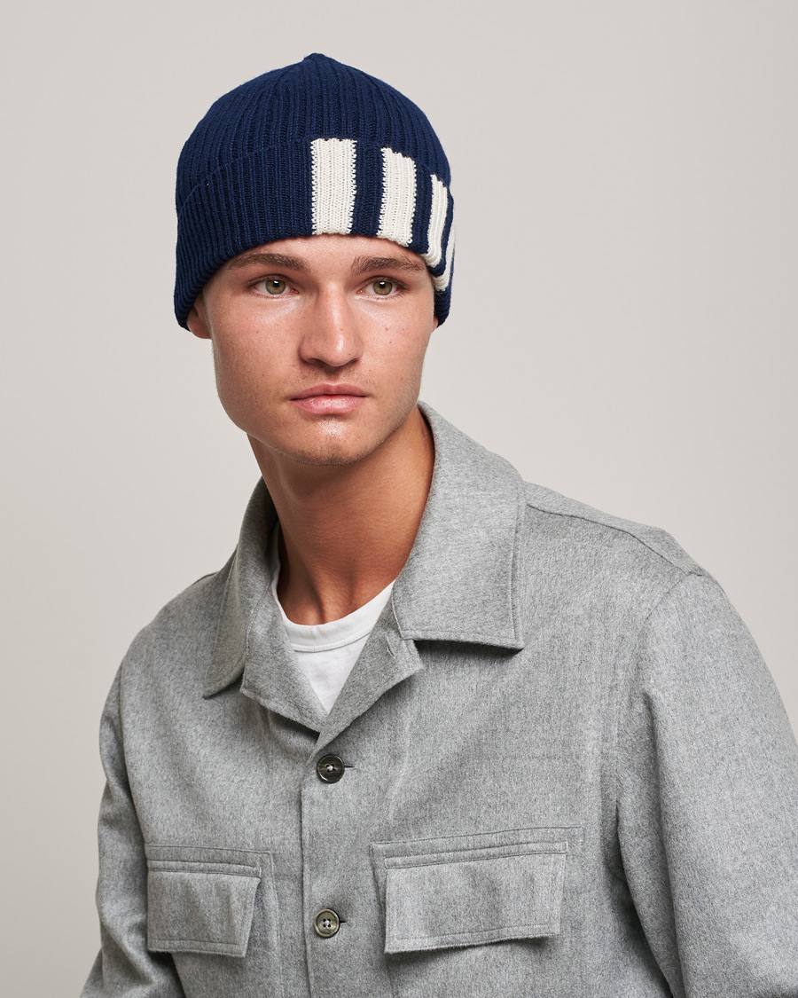 Thom Browne Rib Cashmere Beanie Navy bei Care of Carl