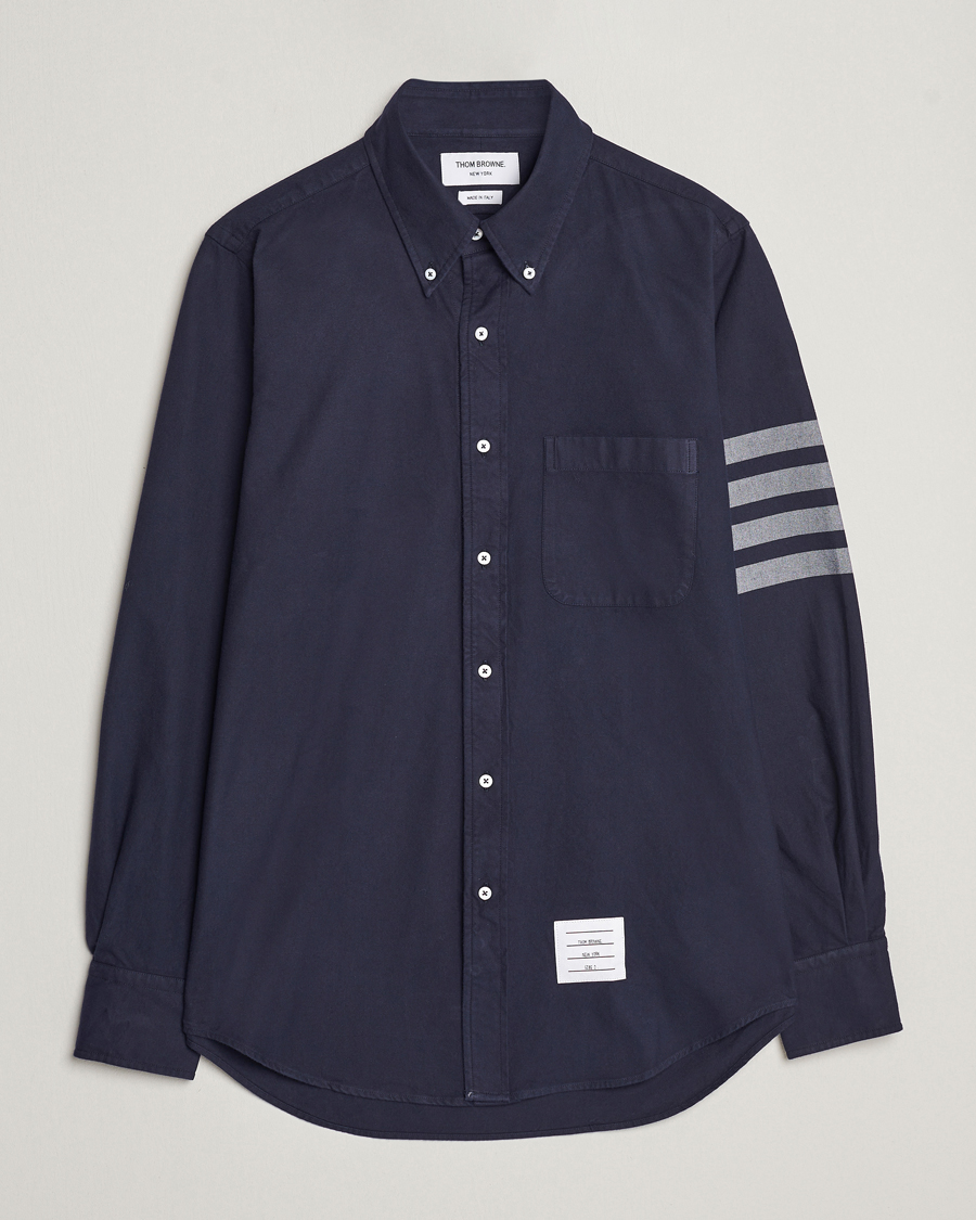 Herren | Thom Browne | Thom Browne | 4 Bar Flannel Shirt Navy