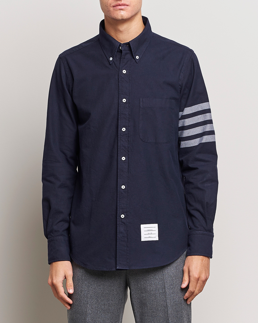 Herren | Hemden | Thom Browne | 4 Bar Flannel Shirt Navy