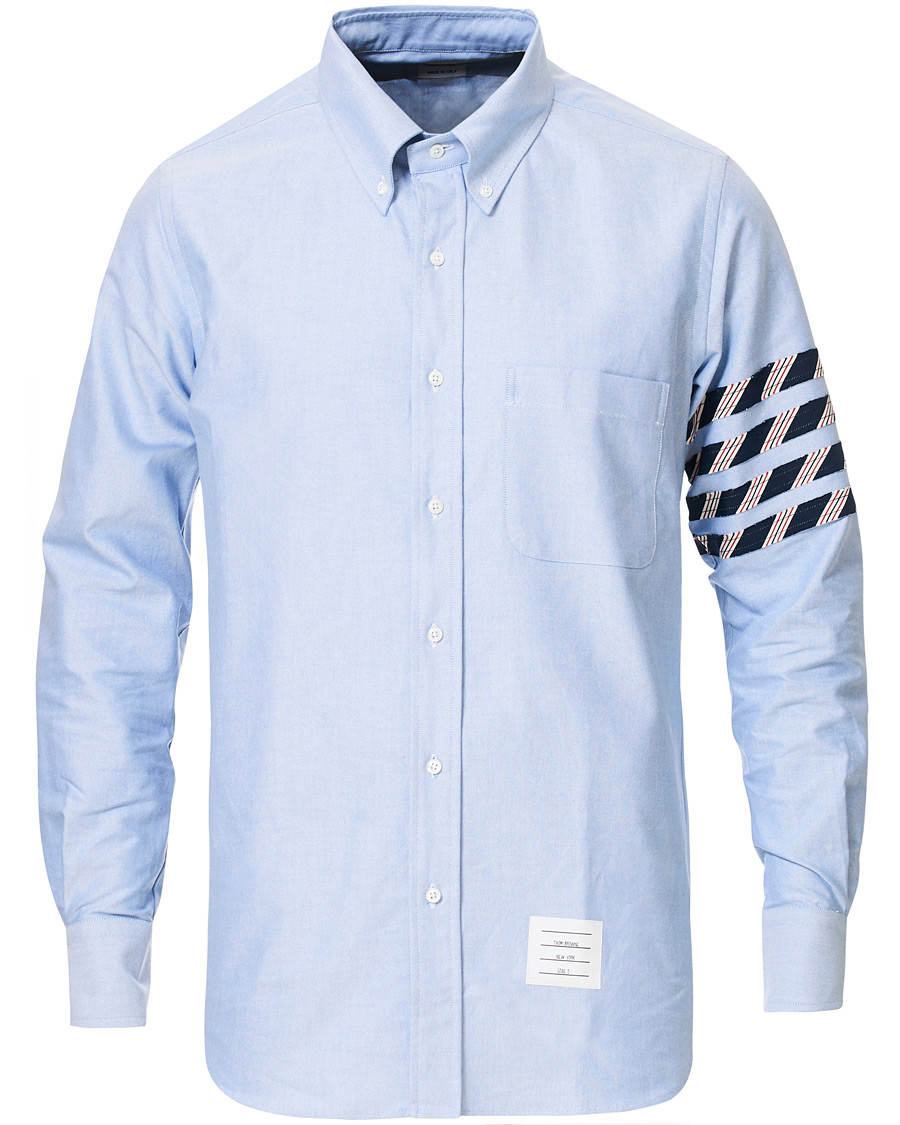 Herren | Hemden | Thom Browne | 4 Bar Silk Tie Oxford Shirt Light Blue