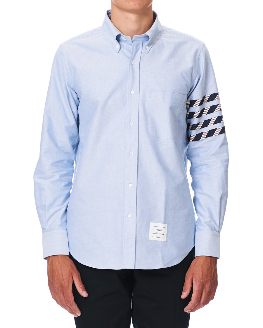 Herren | Hemden | Thom Browne | 4 Bar Silk Tie Oxford Shirt Light Blue