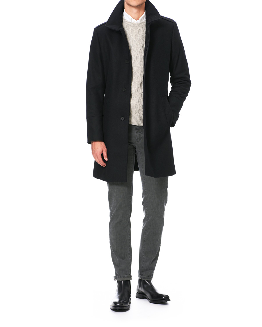 Herren | Jacken | Tiger of Sweden | Cunning Wool/Cashmere Stand Collar Coat Black