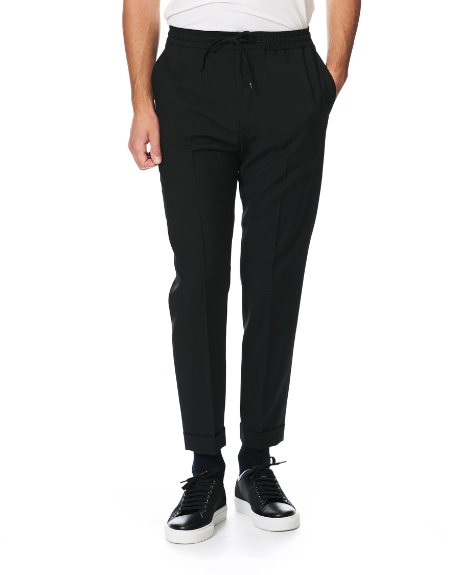 Herren | Hosen | Tiger of Sweden | Travin Drawstring Wool/Mohair Trousers Black