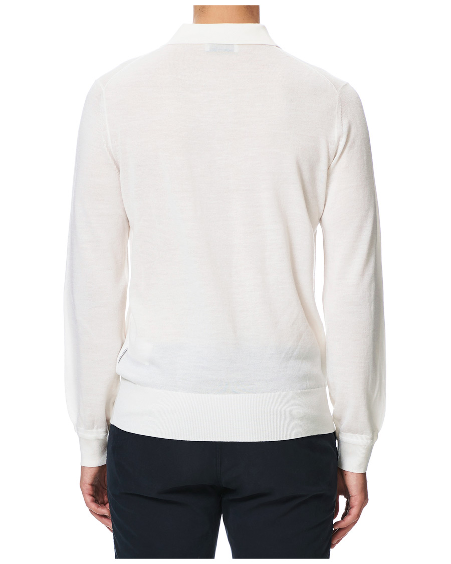 Herren | Pullover | Tiger of Sweden | Newton Extra Fine Merino Knitted Polo Cream