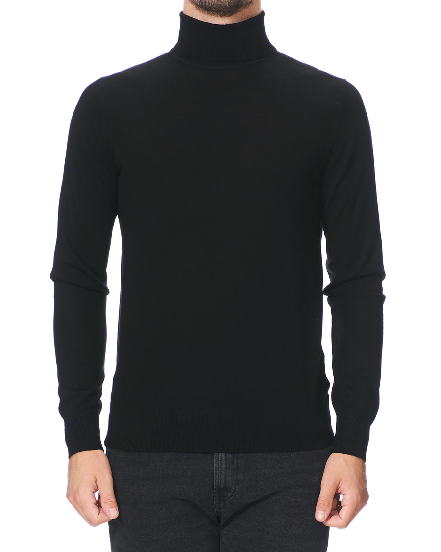 Herren | Pullover | Tiger of Sweden | Neville Extra Fine Merino Polo Black