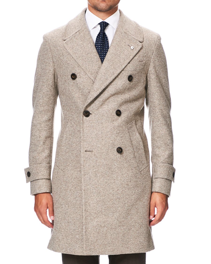 Herren | Jacken | L.B.M. 1911 | Double Breasted Coat Beige