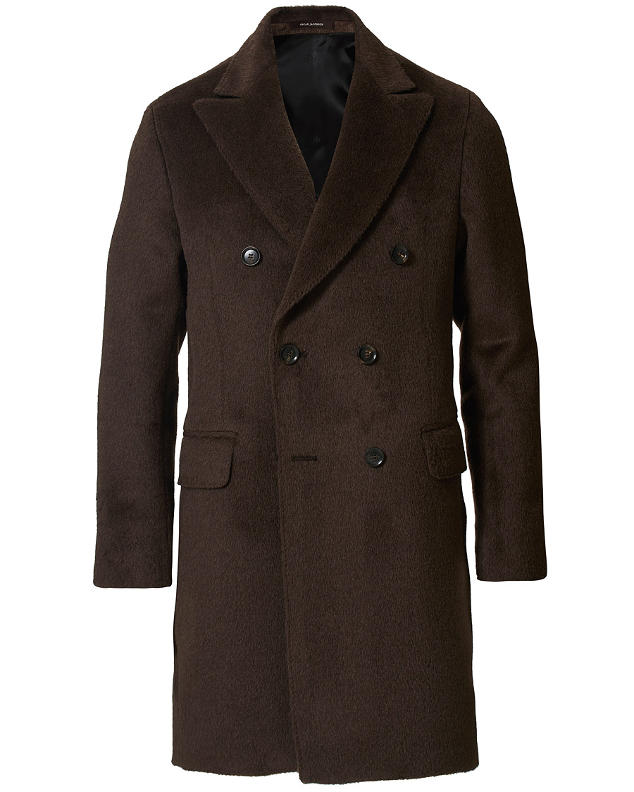Herren | Jacken | Oscar Jacobson | Saul Delux Llama Wool Double Breasted Coat Brown