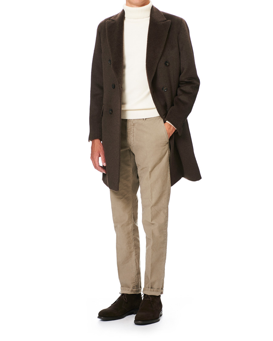 Herren | Jacken | Oscar Jacobson | Saul Delux Llama Wool Double Breasted Coat Brown