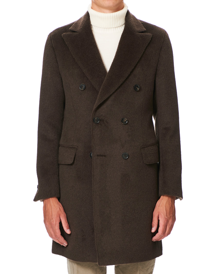 Herren | Jacken | Oscar Jacobson | Saul Delux Llama Wool Double Breasted Coat Brown