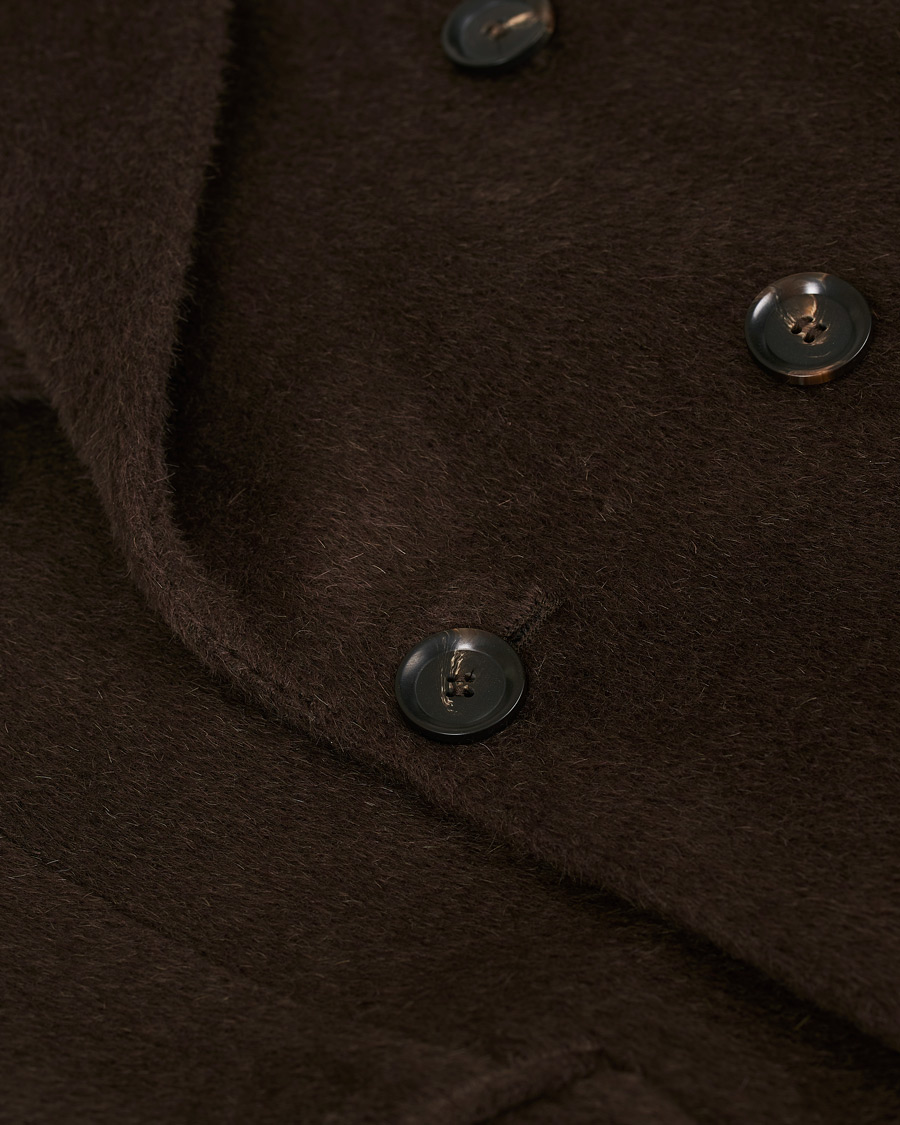 Herren | Jacken | Oscar Jacobson | Saul Delux Llama Wool Double Breasted Coat Brown