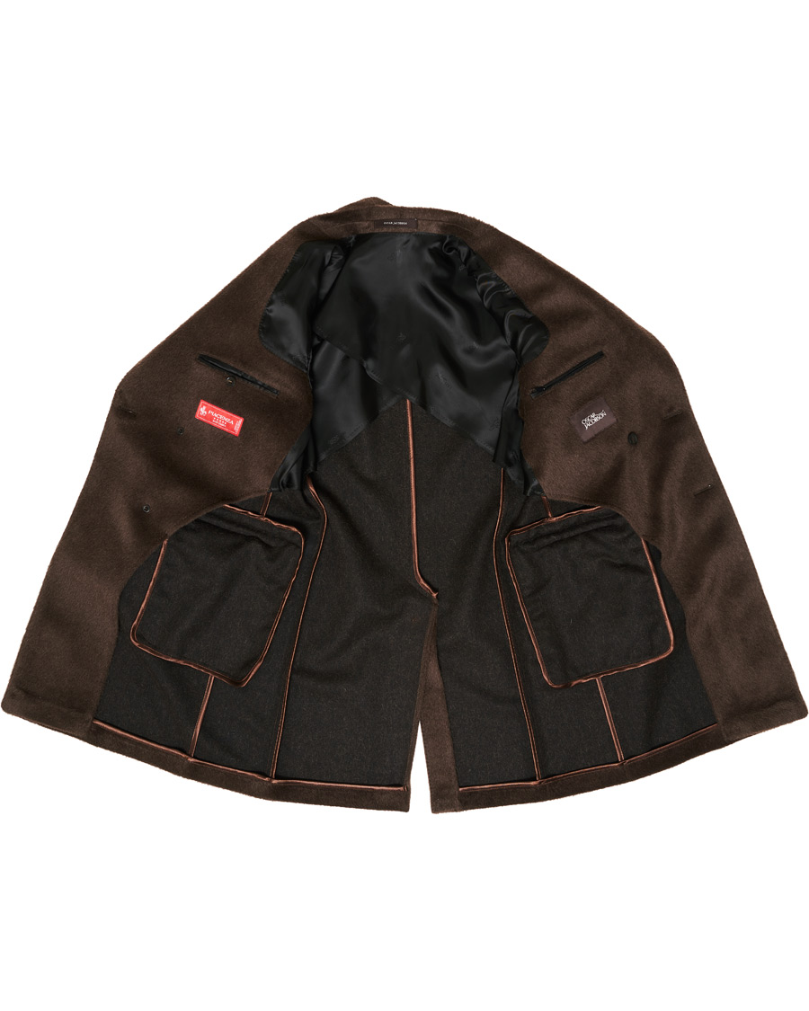 Herren | Jacken | Oscar Jacobson | Saul Delux Llama Wool Double Breasted Coat Brown