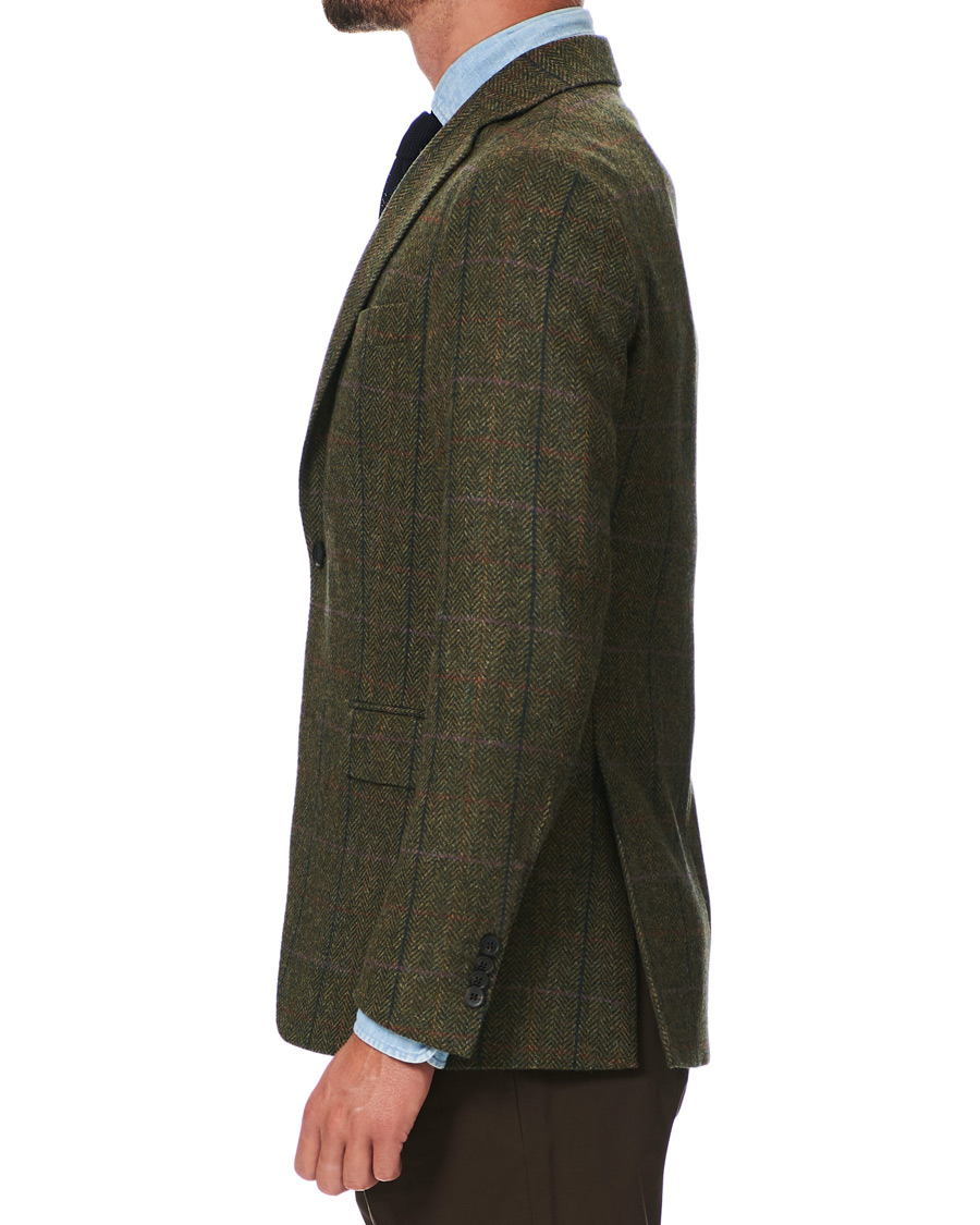Herren | Sakkos | Oscar Jacobson | Fogerty Yorkshire Tweed By Moon Checked Blazer Green