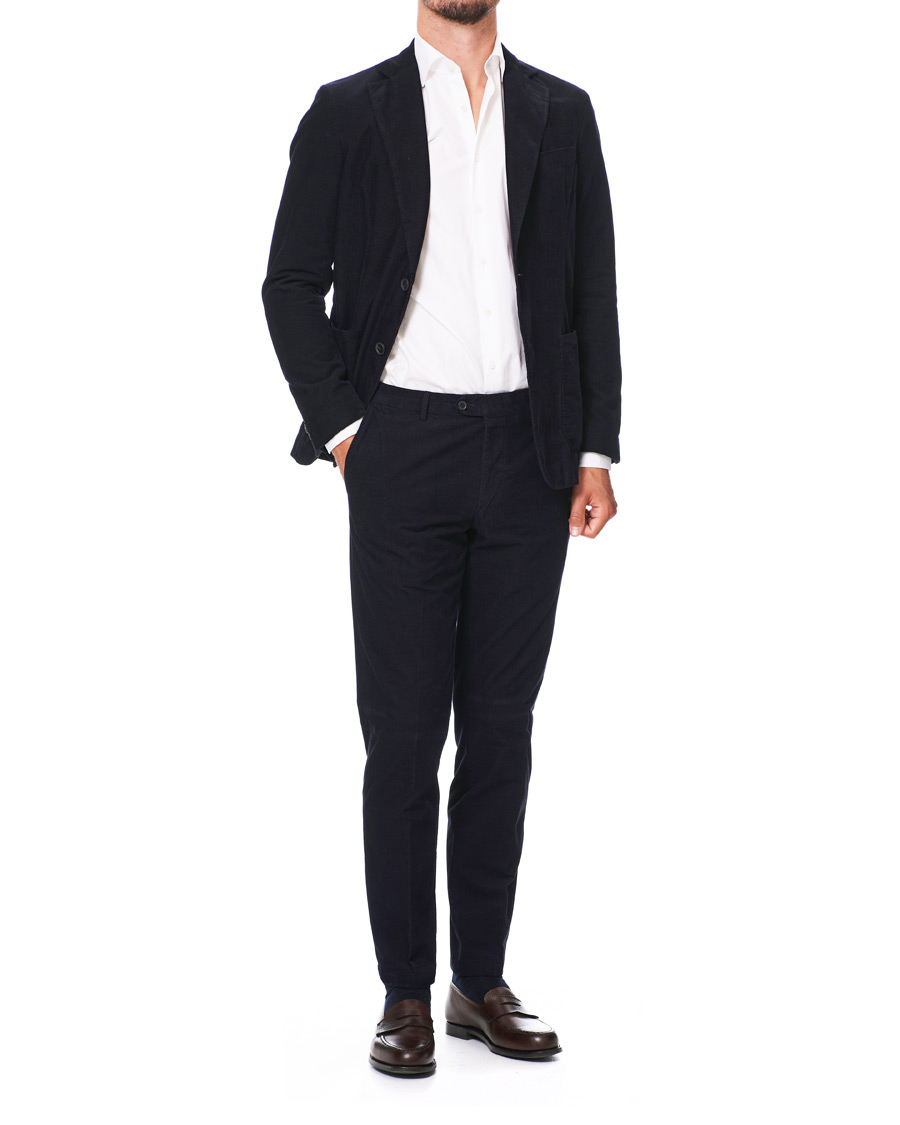 Herren | Sakkos | Oscar Jacobson | Egel Patch Pocket Baby Cord Blazer Navy