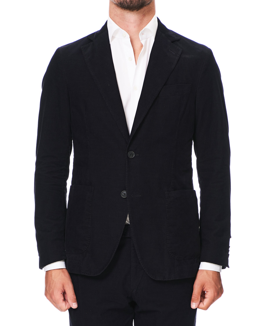 Herren | Sakkos | Oscar Jacobson | Egel Patch Pocket Baby Cord Blazer Navy