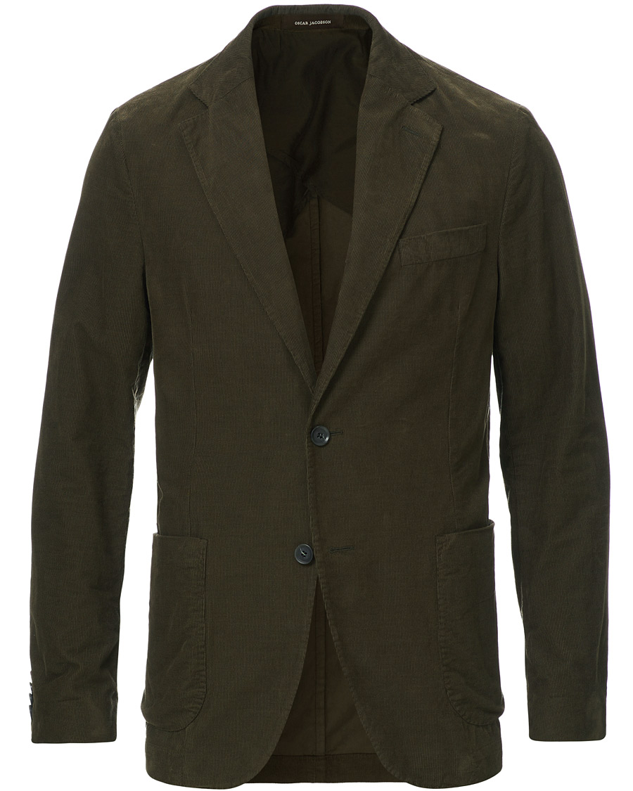 Herren | Sakkos | Oscar Jacobson | Egel Patch Pocket Baby Cord Blazer Olive