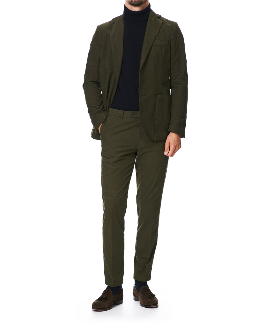 Herren | Sakkos | Oscar Jacobson | Egel Patch Pocket Baby Cord Blazer Olive