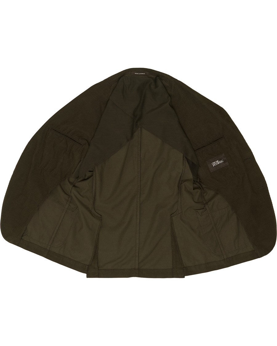 Herren | Sakkos | Oscar Jacobson | Egel Patch Pocket Baby Cord Blazer Olive