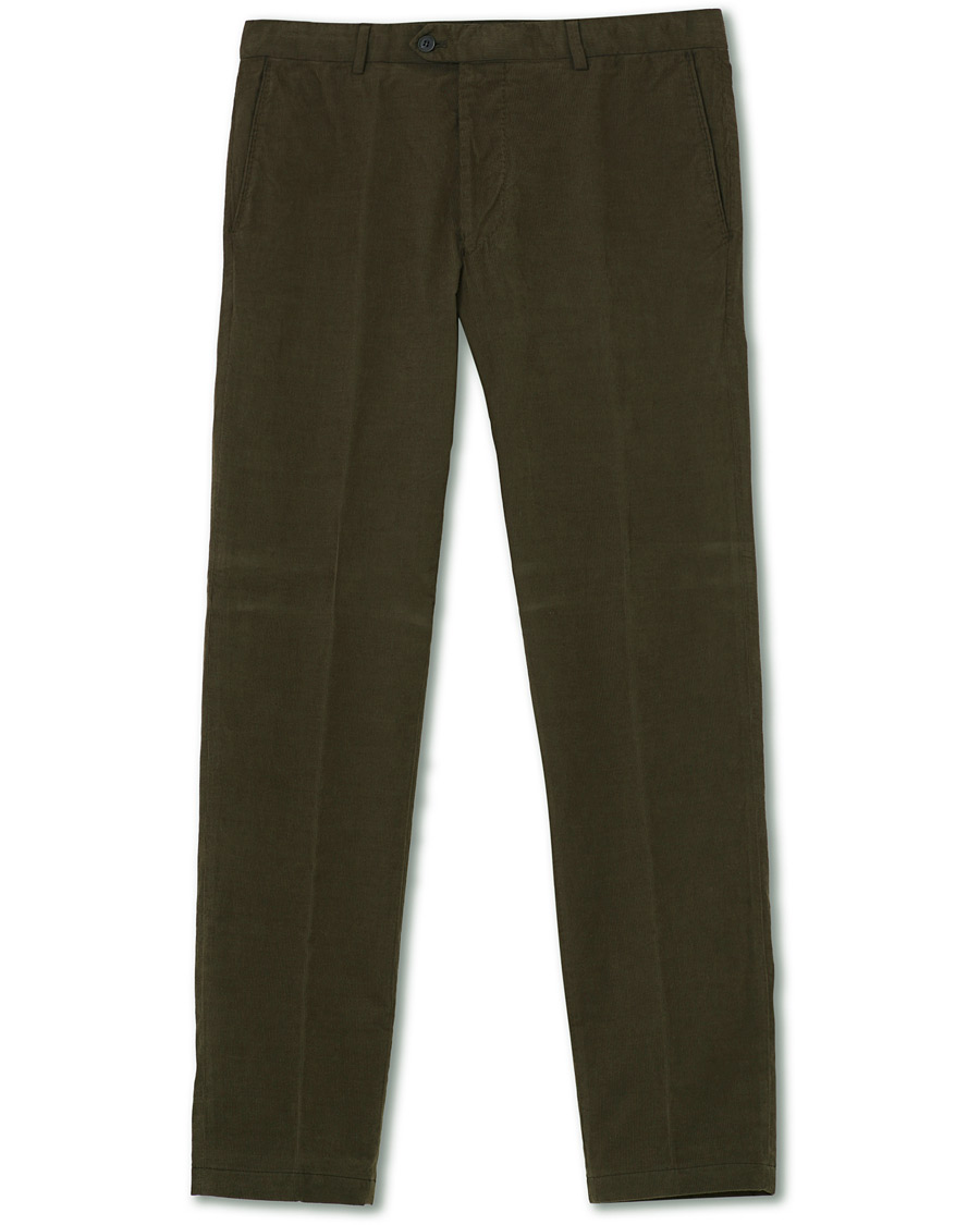 Herren | Hosen | Oscar Jacobson | Denz Baby Cord Trousers Olive