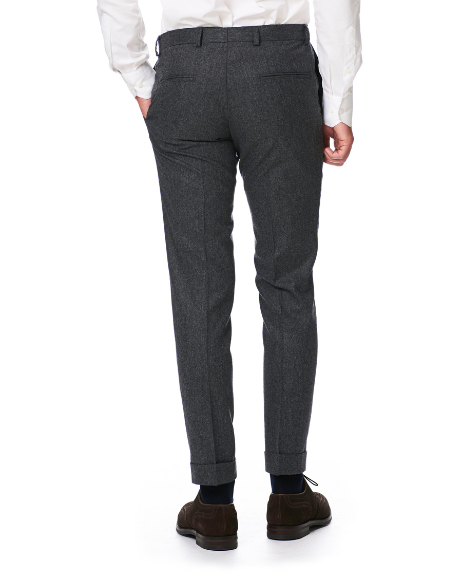 Herren | Hosen | Oscar Jacobson | Dean Turn Up Flannel Trousers Grey