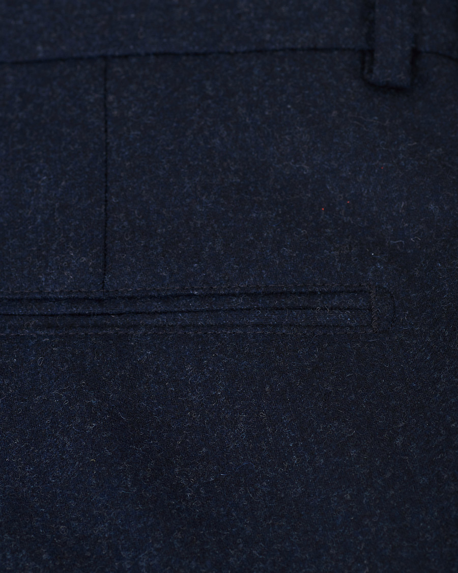 Herren | Hosen | Oscar Jacobson | Dean Turn Up Flannel Trousers Navy