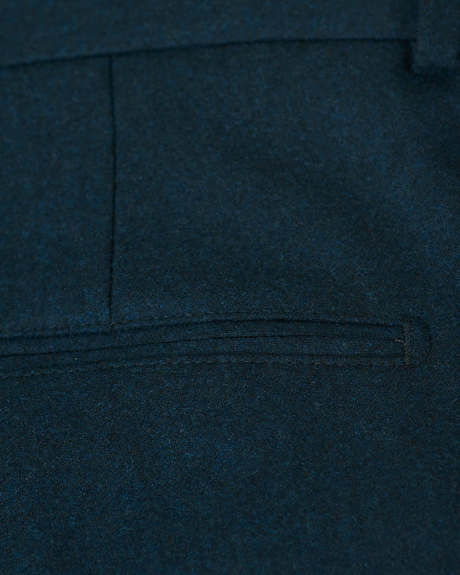Herren | Hosen | Oscar Jacobson | Dean Turn Up Flannel Trousers Aqua Green